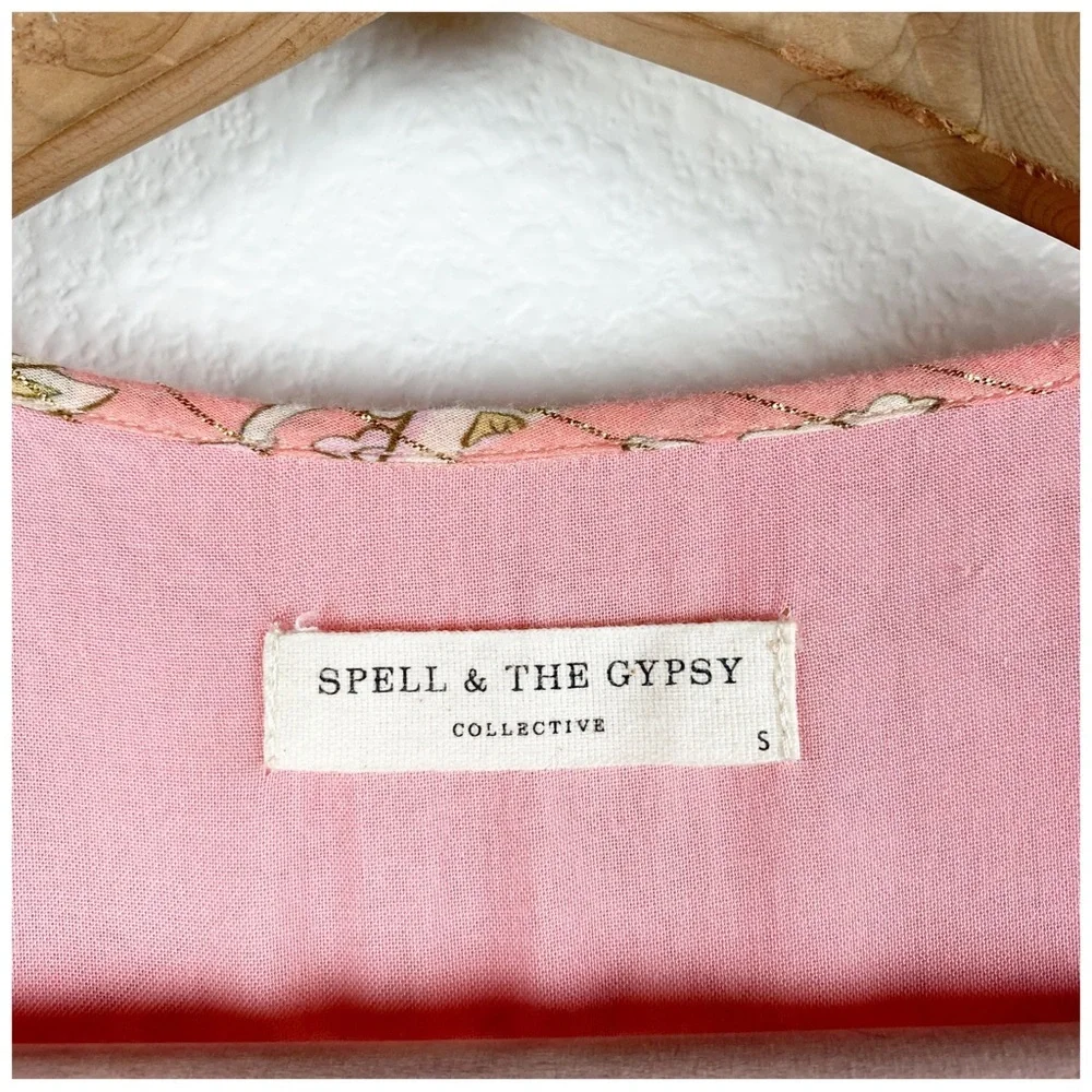 Spell And The Gypsy Collective Hendrix Boho Midi‎ Dress in Dusty Pink Size Small - Picture 13 of 15